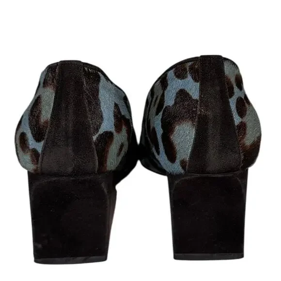 Rare Vintage Fendi Blue Leopard Calf Hair Heels Pumps Size 36 Italy - Picture 7 of 14